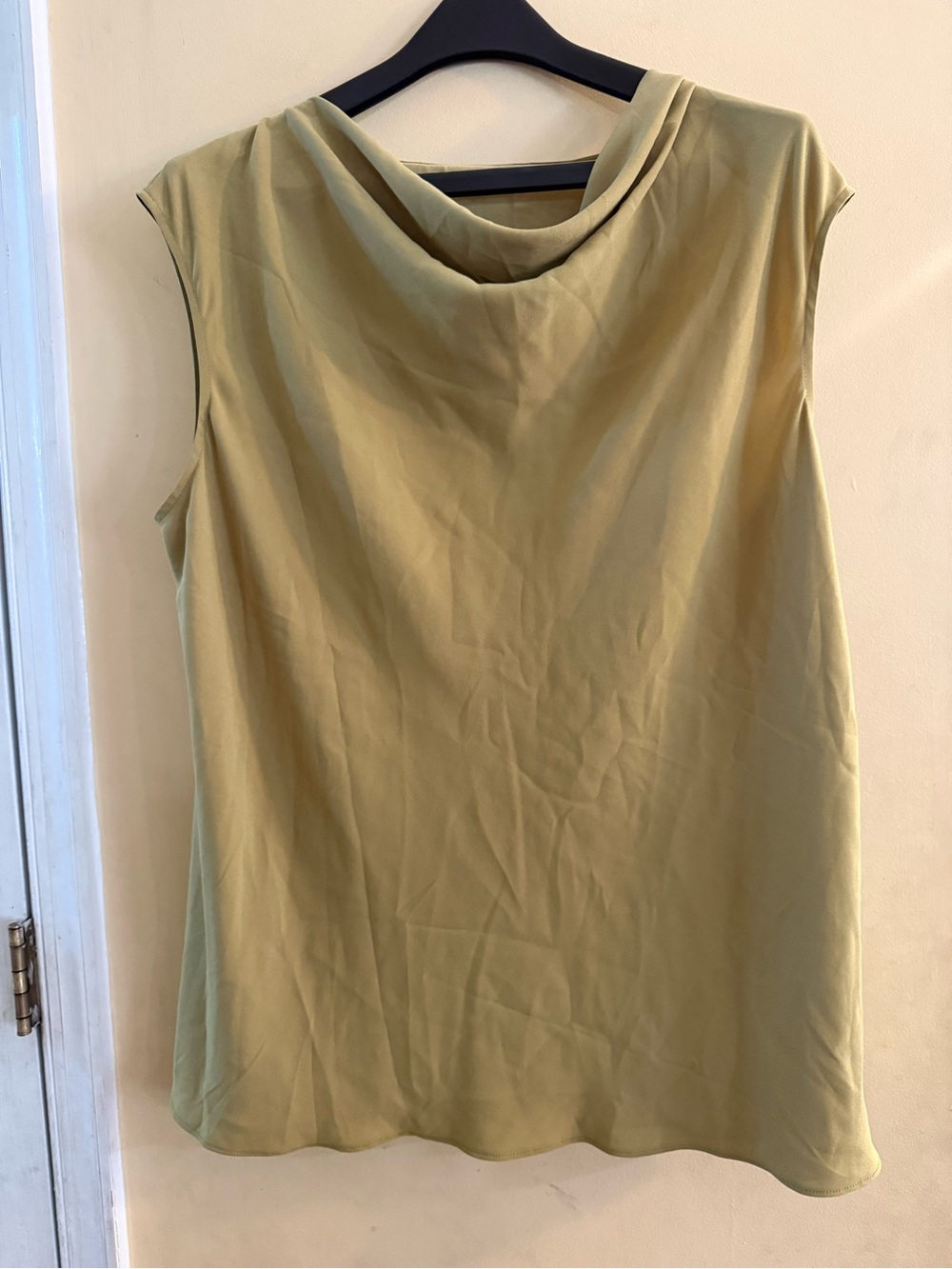 MM LaFleur NWT Women’s Sleeveless Rowling Cowl Neck Blouse in True Olive, XXL